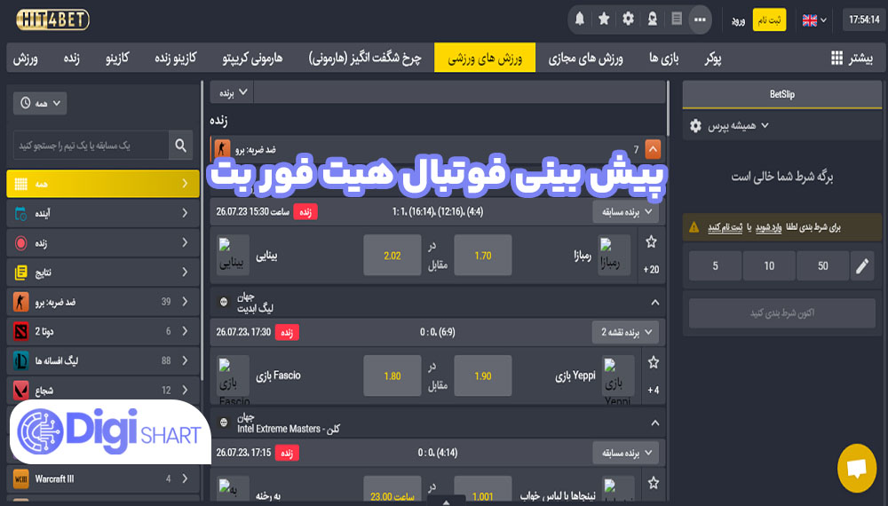 پیش بینی فوتبال هیت فور بت