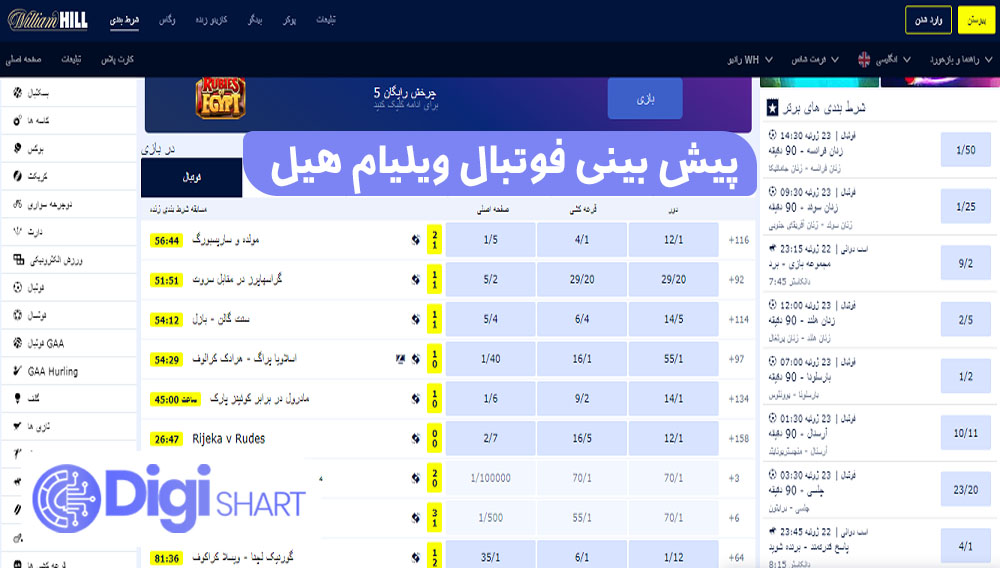پیش بینی فوتبال ویلیام هیل