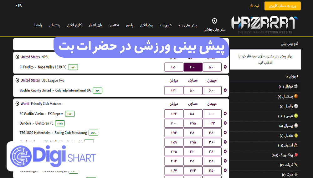 پیش بینی ورزشی در حضرات بت