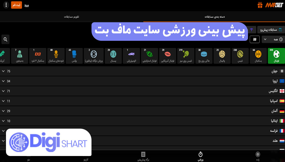 پیش بینی ورزشی سایت ماف بت