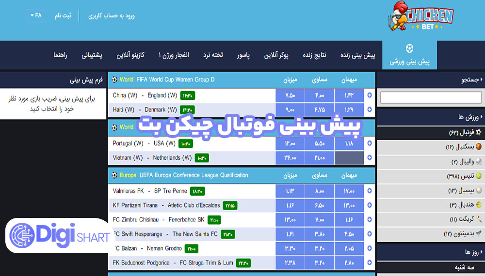 پیش بینی فوتبال چیکن بت