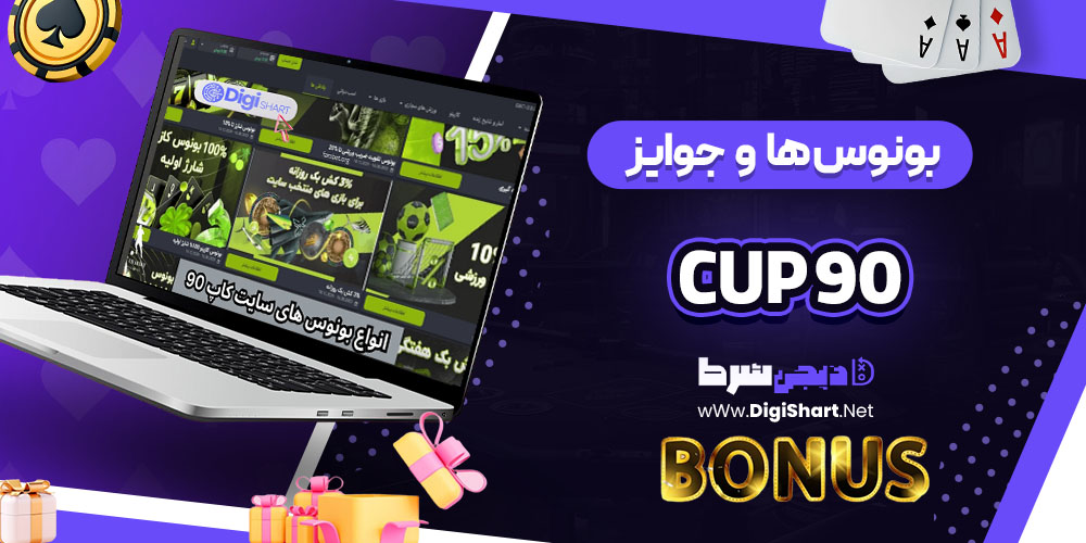 بونوس ها و جوایز تشویقی کازینو کاپ ۹۰ (Cup 90)