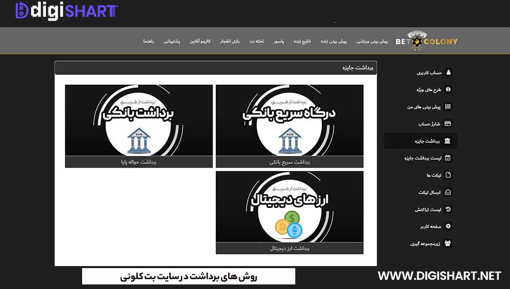 روش های برداشت در سایت بت کلونی