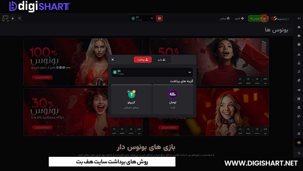 روش های برداشت سایت هف بت