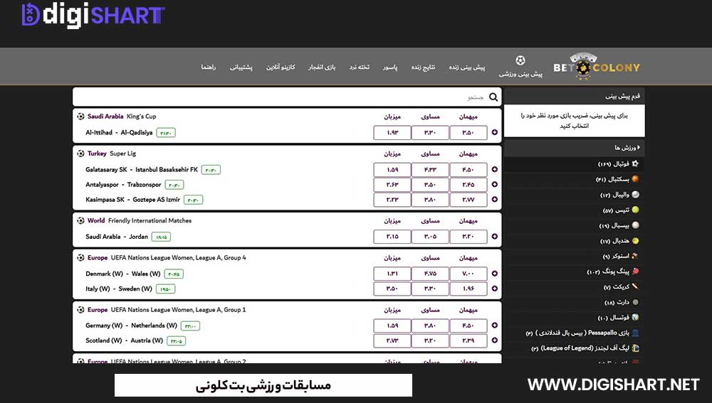 مسابقات ورزشی بت کلونی