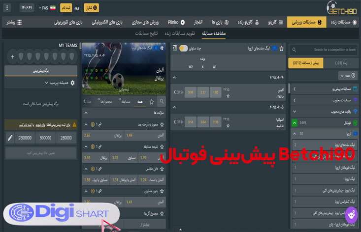 پیش بینی ورزشی در سایت کازینو بت چی 90 (Betchi90)