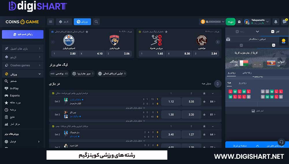 رشته های ورزشی کوینز گیم